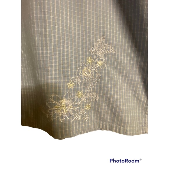 Studio Works Embroidered Blue & White Checked Shirt Size L Cool! Comfy! Cotton! - Picture 4 of 7